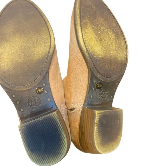 Lucky Brand Brenon size 8.5 zipper side booties brown tan - Picture 2 of 9